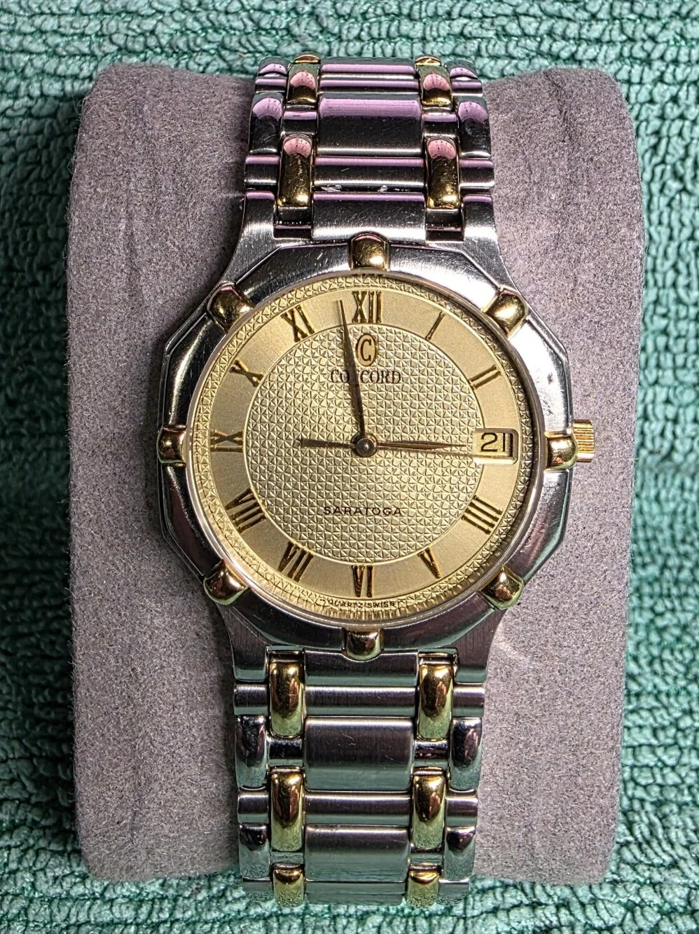 Concord Saratoga Two-Tone, Gold Dial Ladies Watch With Boxes and Papers